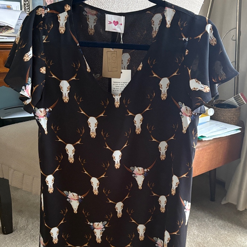 Buddy Love Black Dress with Floral Skull Print - Picture 5 of 5